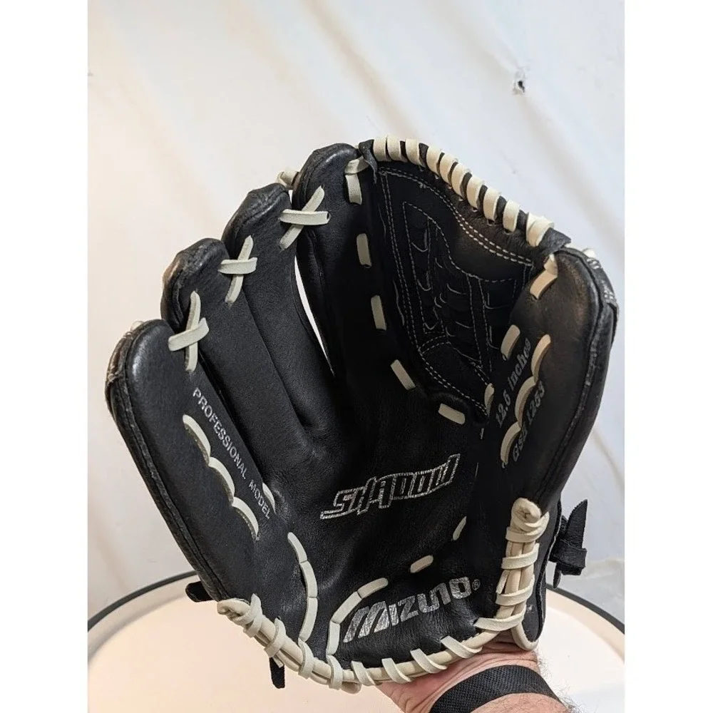 Mizuno Baseball Glove Left Hand Thrower 12 Inch Black Good Leather Mitt